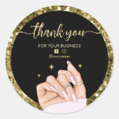 Zakelijke branding dank u kaart ronde sticker (Voorkant)