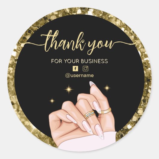 Zakelijke branding dank u kaart ronde sticker (Voorkant)