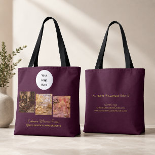 Zakelijke branding stijlvolle foto bordeauxrood tote bag