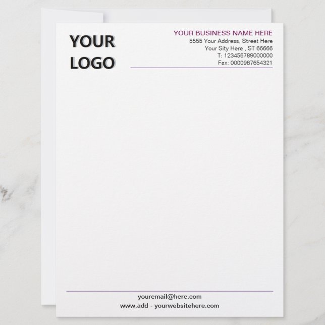 Zakelijke Briefpapier Branded Briefhoofd Voorbeeld (Voorkant)