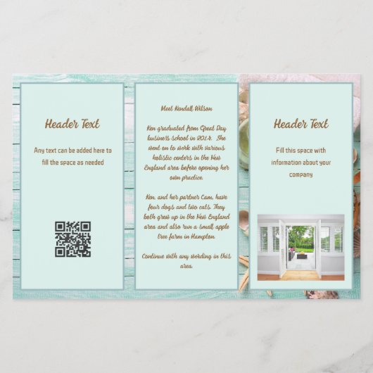 Zakelijke brochure Holistic Blue Wood Spa (Achterkant)