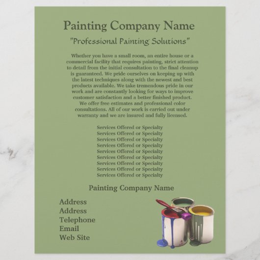 Zakelijke brochure voor de verfcontractant (Achterkant)