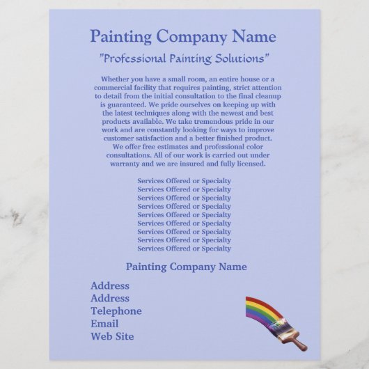 Zakelijke brochure voor de verfcontractant (Achterkant)