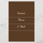 Zakelijke brochure voor koekjes en gebak (Achterkant)