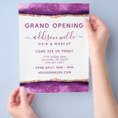 Zakelijke brochure voor Paarse en Gold Waterverf (Hand)