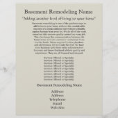 Zakelijke brochure voor verwijderen van kelder (Achterkant)