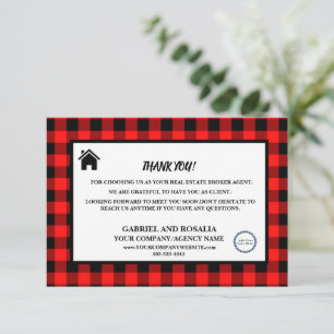 Zakelijke buffelcontroles van Real Estate Broker A Bedankkaart