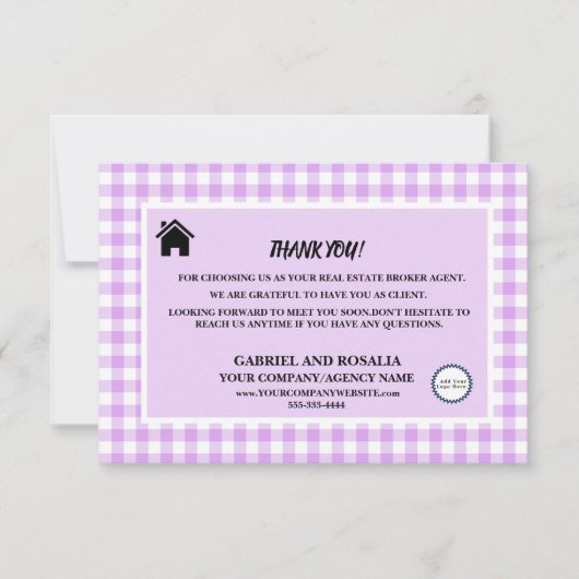 Zakelijke buffels van Real Estate Broker Agent Con Bedankkaart (Voorkant)