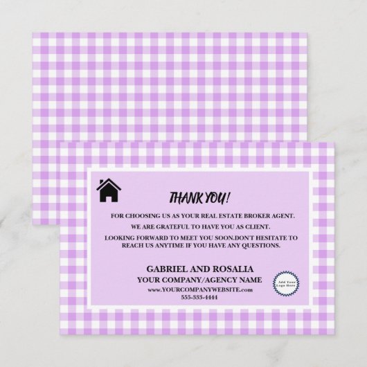 Zakelijke buffels van Real Estate Broker Agent Con Bedankkaart (Voorkant / Achterkant)