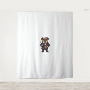 Zakelijke Bulldog - Funny Kantoor Dog Wandkleed