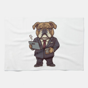 Zakelijke Bulldog � Grappige Kantoorhond Theedoek