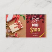 Zakelijke cadeaubon $ 100 visitekaartje (Voorkant)