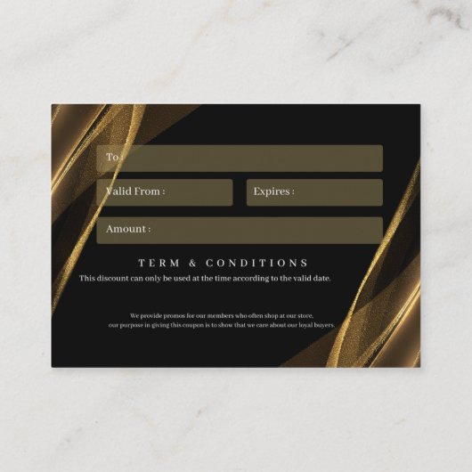 Zakelijke cadeaubon $ 100 visitekaartje (Achterkant)