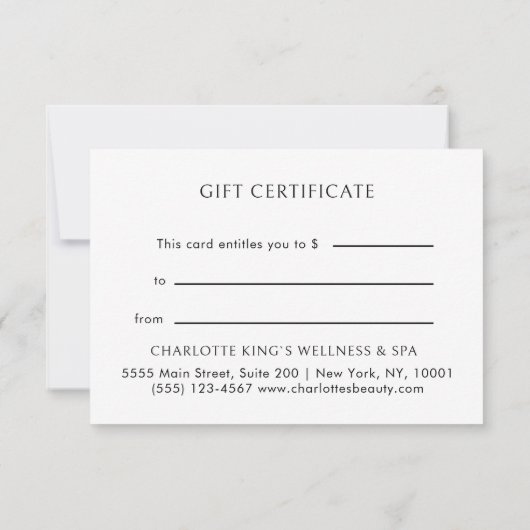 ZAKELIJKE CADEAUBON, Beige Modern Minimalist (Achterkant)