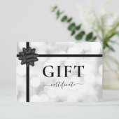 ZAKELIJKE CADEAUBON | Boog | Zilveren Glitter (Staand voorkant)