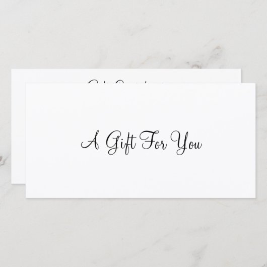 Zakelijke Cadeaubon Eenvoudig Script (Voorkant / Achterkant)