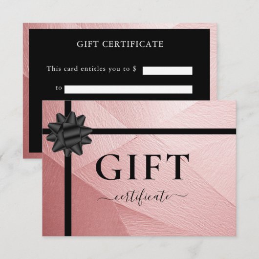 ZAKELIJKE CADEAUBON | Lint | Lichtroze (Voorkant / Achterkant)