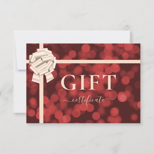 ZAKELIJKE CADEAUBON | Lint | rode glitter (Voorkant)