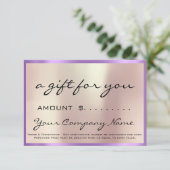 Zakelijke Cadeaubon Paars Parel Logo (Staand voorkant)