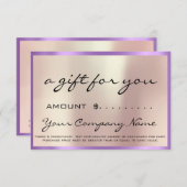 Zakelijke Cadeaubon Paars Parel Logo (Voorkant / Achterkant)