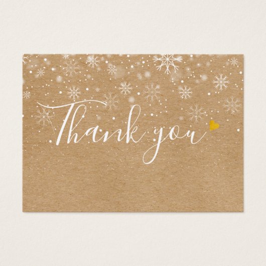 Zakelijke cadeaubon Rustic Kraft Bedankt Visitekaartje (Voorkant)