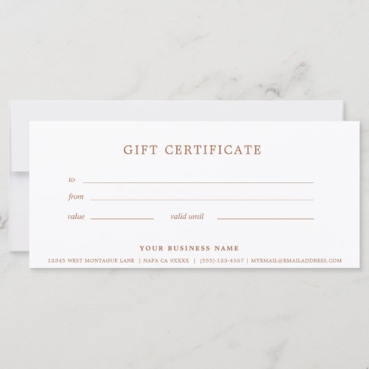 Zakelijke cadeaubon Terra Cotta Boho (Achterkant)