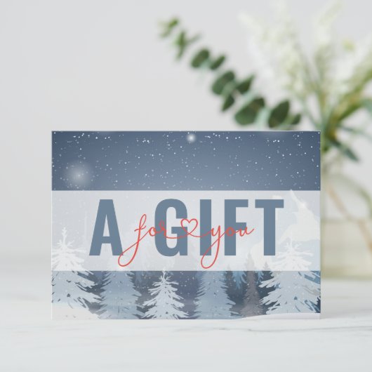 ZAKELIJKE CADEAUBON | Wintersneeuw Landschap (Staand voorkant)