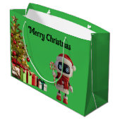 zakelijke cadeautas met leuk robot kerstthema (Achterkant Gekanteld)
