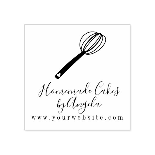 Zakelijke Cake Mixer Gardeklopper Hart Logo Rubberstempel (Afrduk)