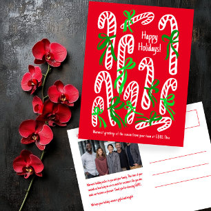Zakelijke Candy Cane Aangepaste FOTO Kerstmis Feestdagenkaart