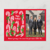 Zakelijke Candy Cane Aangepaste FOTO Kerstmis Feestdagenkaart (Voorkant)