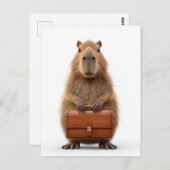 Zakelijke Capybara met aktetas Briefkaart (Voorkant / Achterkant)