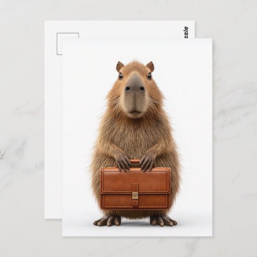 Zakelijke Capybara met aktetas Briefkaart (Voorkant / Achterkant)
