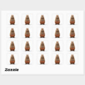 Zakelijke Capybara met aktetas Vierkante Sticker (Vel)