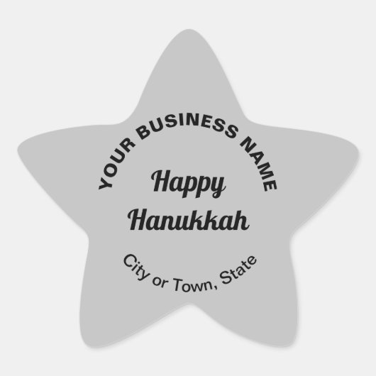 Zakelijke Chanoeka begroeting op Grey Star Sticker (Voorkant)
