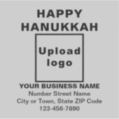 Zakelijke Chanoeka begroeting op grijs vierkant Vi Sticker (Voorkant)