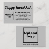 Zakelijke Chanoeka begroeting op grijze behuizing  Informatiekaartje (Voorkant / Achterkant)