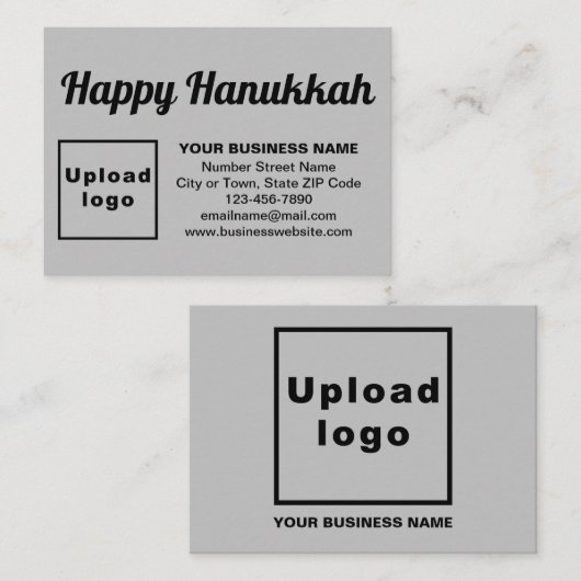 Zakelijke Chanoeka begroeting op grijze behuizing Informatiekaartje (Voorkant / Achterkant)