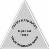 Zakelijke Chanoeka begroeting op Grijze Driehoek V Sticker (Voorkant)