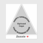 Zakelijke Chanoeka begroeting op Grijze Driehoek V Sticker (Vel)