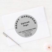 Zakelijke Chanoeka begroeting op grijze ronde Stic Ronde Sticker (Envelop)