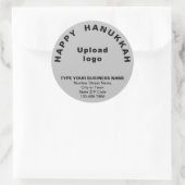 Zakelijke Chanoeka begroeting op grijze ronde Stic Ronde Sticker (Tas)