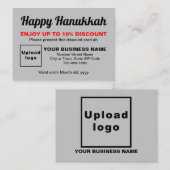 Zakelijke Chanoeka Grijs Korting Kaart (Voorkant / Achterkant)