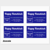 Zakelijke Chanoeka groet op blauw Rechthoekige Sticker (Vel)