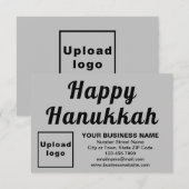 Zakelijke Chanoeka Kleine Grijze Vlakke Kaart (Voorkant / Achterkant)
