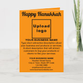 Zakelijke Chanoeka Oranje Kleur Gevouwen Groet Kaart (Voorkant)