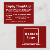 Zakelijke Chanoeka Rode Korting Kaart (Voorkant / Achterkant)
