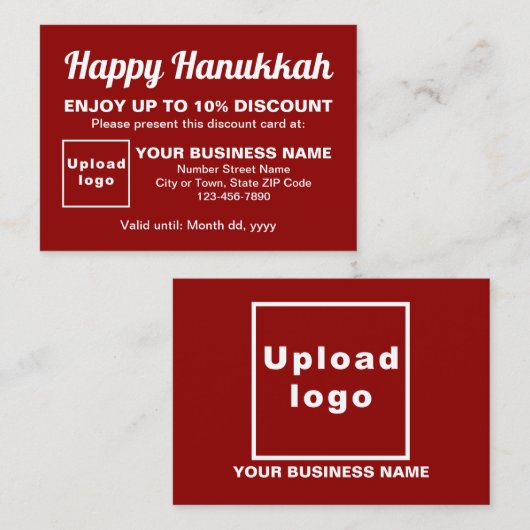 Zakelijke Chanoeka Rode Korting Kaart (Voorkant / Achterkant)