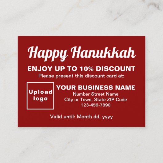 Zakelijke Chanoeka Rode Korting Kaart (Voorkant)