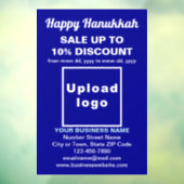 Zakelijke Chanoeka Sale op Blue Window Cling Raamsticker (Vel 3)